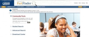 American FactFinder homepage screenshot