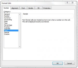 text cell format