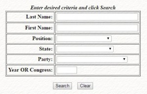 Biographical Directory search box